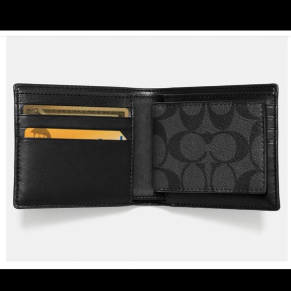 NWT Coach compact ID Wallet In Signature Canvas - Picture 7 of 10